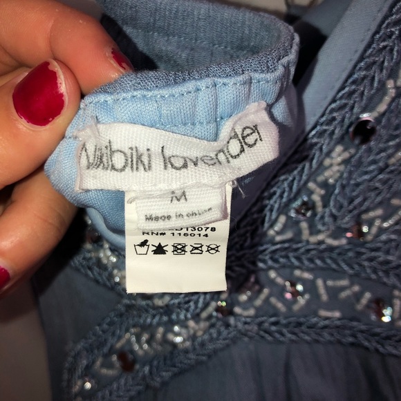 PERIWINKLE GEMMED CRISSCROSS DRESS - Picture 3 of 4